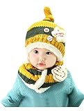 （モダンミス）Mordenmiss ベビー＆キッズ用　ニット帽子　2セット（帽子、マフラー） イエロー