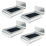 Uniquefire 4 X 第二世代の充電式ボディセンサ夜の光の省エネソーラーライト屋外照明ポーチ付き16LEDソーラーライトプレーンライトナンバープレートライト