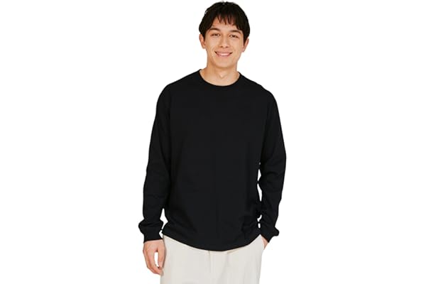 Hanes Beefy-T H5186 Men's Long Sleeve T-Shirt, Set of 1, 100% Cotton, Thick Fabric, Solid Colors