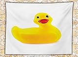 Rubber Duck Fleece Throw Blanket CuteイエローSqueak DuckyおもちゃFun Bubble Bath動物子供部屋Duckling印刷Throw 59W x 