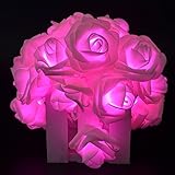 Bestface Flower String Lights Rose Shape 20 LEDs Decorative Christmas Fairy Blossom Light Strings Ou