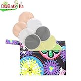 Ohbabykaママパット 布製母乳パッド フリーサイズ 洗える使える母乳パッド 授乳パッド マミー パット ミルクパット ちくび カバー 5セット10枚入り+ポーチ付け (WSD06RD2)