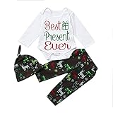 (プタス)Putars ベビー服 子供服 上下セット ロンパース 男の子 長袖 クリスマス BEST PRESENT EVER 可愛い 秋 冬 新生児 歩行服 出産お祝い 記念日 プレゼント 0-18