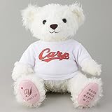 広島東洋カープのTシャツを着た体重ベア　ホワイトホイップFP（完成品）名入れ刺繍ありウェイトドール