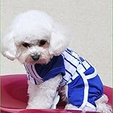 (プチプライム) Petit Prime ユニフォーム ナンバリング ドッグウェア 犬 服 コスチューム 可愛い サッカー 野球 スポーツ お散歩 動きやすい (XS, ブルー)