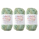 すみれcraftショップ Coloful Garden(カラフルガーデン) コットン アクリル 混紡糸 約100g 約260m 単色３玉セット 編み物 毛糸 (04.フォレストグリーン)