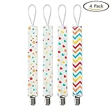 Davcor Moring おしゃぶりホルダー マルチクリップ ベビーカー収納 便利 男女共用 速乾 紛失落下防止 4枚セット 多彩