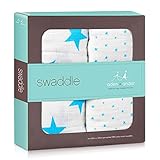 おくるみ 出産祝い エイデンアンドアネイ Swaddle 2枚 ブルースタードット ブランケット セット ギフト ベビー 子供 男の子 女の子 [並行輸入品]