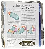 Ikat White/Grey 4 Crib set with 2 Muslin Blanket by Bacati