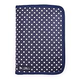 ようこそ赤ちゃんHappy母子手帳ケース（ファスナータイプ）　水玉・紺　B2800100　日本製