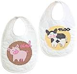 Dimensions Needlecrafts Stamped Cross Stitch ,バーン赤ちゃんBibs、2 Bibs