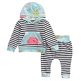 ベビー 服 長袖 帽子付き 上着 & ロングパンツ かわいい 子供 ベビー 上下 2点セット (12-18 月)