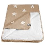 Baby Knitted Blanket with Teddy Lining 90 x 75 cm Star Pattern by Baby's Only
