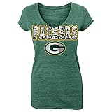 NFLグリーンベイパッカーズGirl 's半袖ジュニアBurnout Tee、Large、ハンターグリーン