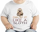 Drop It Like A Sloth Funny Slogan オーガニックベビーTシャツ 12 - 18 Months