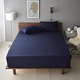 ボックスシーツ （セミダブルサイズ 120x200x30cm インディゴネイビー） 日本製 麻100％ リネン 洗いリネン フレンチリネン 洗いざらし 抗菌 防臭 吸湿 乾きが早い 北欧 天然 蒸れない シンプルなカバー ベッドシーツ【Lina(リー