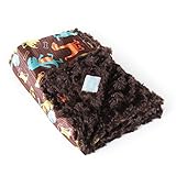 AllyZabba Dino Chocolate Small TravelZabba Baby Blanket 16 x 14 by AllyZabba