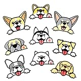 WATASHINO 犬 ワッペン アイロン 女の子 刺繍 シール アップリケ 幼稚園 保育園 目印 (犬 9枚)