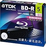 TDK データ用ブルーレイディスク BD-R 25GB 1-6倍速 ホワイトワイドプリンタブル 5枚パック 5mmスリムケース BRD25PWC5A
