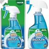 【まとめ買い】スクラビングバブル ガラス用洗剤 液体ガラスクリーナー 本体500ml＋詰替400mlセット 指紋手アカ油膜汚れに 速乾でムラなく透明仕上げ 窓・鏡の毎日掃除に便利