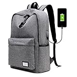 ARAUS　リュックサック　バックパック　大容量　リュック　キャンバス　キャンパス　学生　レディース　メンズ　大人　男女兼用　大学生　高校生　通学　通勤　旅行　可愛い　おしゃれ　人気　シンプル (グレ