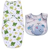 [Fellezza] おくるみ コットン スタイ（よだれかけ）セット (カエル)