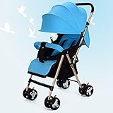 折り畳みベビーカー　超軽量4.8kg　通気性良い　(1ヶ月~36ヶ月頃対象) 4輪　ブルー