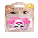 Ulubulu Pacifier and Accessory, Pink Mustache, 0-6 Months (Discontinued by Manufacturer) by Ulubulu 