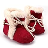 AmazingDeal ベビーシューズ スノーブーツ 乳幼児 暖かい 滑り止め ファーストシューズ 防寒 軽い 女の子 男の子 柔らかい 赤ちゃん 歩きやすい インドア (13cm, レッド)