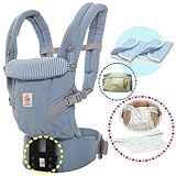 ベビーウエストベルト付エルゴベビー・抱っこひも【日本正規品2年間保証-SG認定付】２ ADAPTアダプト/アズールブルー　(よだれパッド＋ママスタイ+収納ポーチ付）