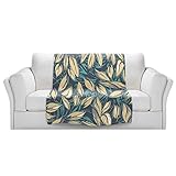 ブランケットウルトラソフトFuzzy 4サイズ！DIANOCHEデザインからZara Martina Leafy LayersホームDecor Unique Designer芸術的スタイリッシュな寝室