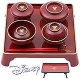 お食い初め 食器セット ディズニー ミッキー 男の子 朱色 二の膳