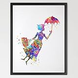 Dignovel Studios 13X19 Mary Poppins Watercolor illustration Art Print wall art Nursery decor Kids Ar