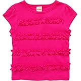 GYMBOREE ジンボリー 女の子用ビビッドピンク3Dラッフル付きフレンチスリーブTシャツ (2t(84-91.5cm)) [並行輸入品]