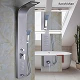 Wall Hanger Bath Shower Panel Single Handle Body Massage Jets Shower Faucet Column with Hand Shower