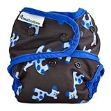 Best Bottom Cloth Diaper Shell-Snap, Blue Giraffe by bestbottom [並行輸入品]