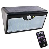 MCTECH センサーライト 屋外用 ソーラーライト リモコン 60LED 黒