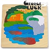 GEORGE LUCK（イギリス） 木製2重パズル Wアニマルバス【GL94】