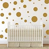 Assorted Vinyl Polka Dots circle wall decals vinyl stickers nursery decor (Gold/set of 32) by Wall S