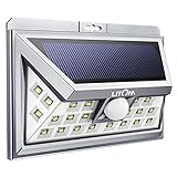 Litom LEDソーラーライト 24LED 広角照明 人感センサー センサーライト 玄関入口/屋外/軒先/ガーデン/駐車場などに適用 シルバー