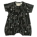 甚平 ロンパース ベビー 新生児 男の子 綿100% 日本製生地 グレコ 花火/黒-1010 60-70cm