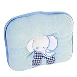ベビー枕 新生児まくら 向き癖防止 寝姿を矯正 絶壁頭 象 かわいい 通気性 出産祝い プレゼント (ブルー)