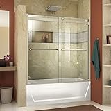 DreamLine shdr-636060h essence-h 56 – 60 " W x 60 " H semi-framelessバイパスTubドア、 SHDR-636060H-04 1