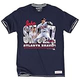 ジョン・スモルツAtlanta Braves MLB Mitchell & Ness NavyブルーヴィンテージTailored Player Photo t-shirtfalse M