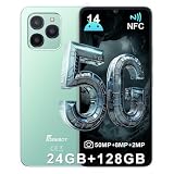 FOSSiBOT S1 5G スマホ SIMフリー スマートフォン本体 24GB+128GB/1TB拡張 オクタコアプロセッサ 6.745インチHD+ 大画面 Android 14 スマホ 本体 5G対応 スマートフォン 4900mAhバッテリー 50MP+8MPカメラ デュアルSIM 顔・指紋認証 NFC+GPS+BT5.0+WIFI 技適認証済 グローバルバージョン (グリーン)