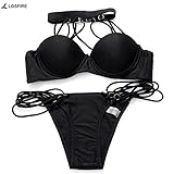 losfire 2017新しいComeレディースプッシュアップセクシービキニ水着2ピースビキニセット US サイズ: S カラー: ブラック