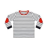 (ラークウッド) Larkwood ベビー・幼児用 ボーダー 長袖 Tシャツ カットソー (18-24ヶ月) (ネイビー/ホワイト)
