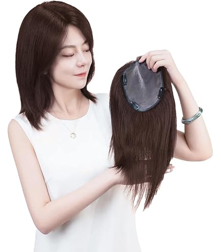 Amazon.co.jp: HIYE 部分ウィッグ 総手植え 人毛100% 頭頂部 女性 自然