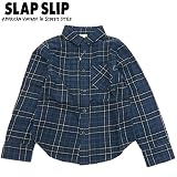 SLAP SLIP(スラップスリップ) ネル起毛「タータンチェック」長袖シャツ・ネイビー 【1603】【C】 120 ネイビー(25)