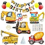 誕生日 飾り 働く車 シンプル パーティー セット 大きな 3D車バルーンセット Happy Birthdayバースデーバナー バナー 車風船 工程車風船 三角帽子 車ステッカー パーティー かわいい 女の子 男の子 誕生日 装飾 バースデー 飾り